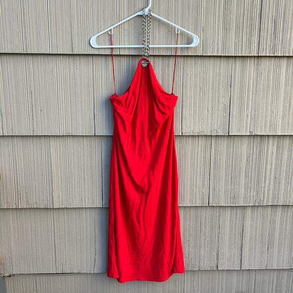 Ralph Lauren Black Label Red Chain Halter Dress Size 6 - Picture 2 of 12